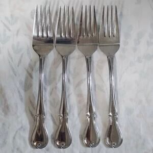 4 Reed & Barton Regents Park Dinner Forks 7 1/2" Stainless Glossy Korea